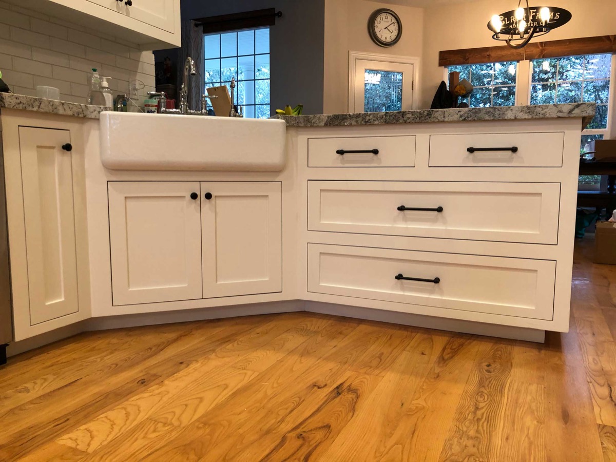Custom cabinetry and farmhouse sink