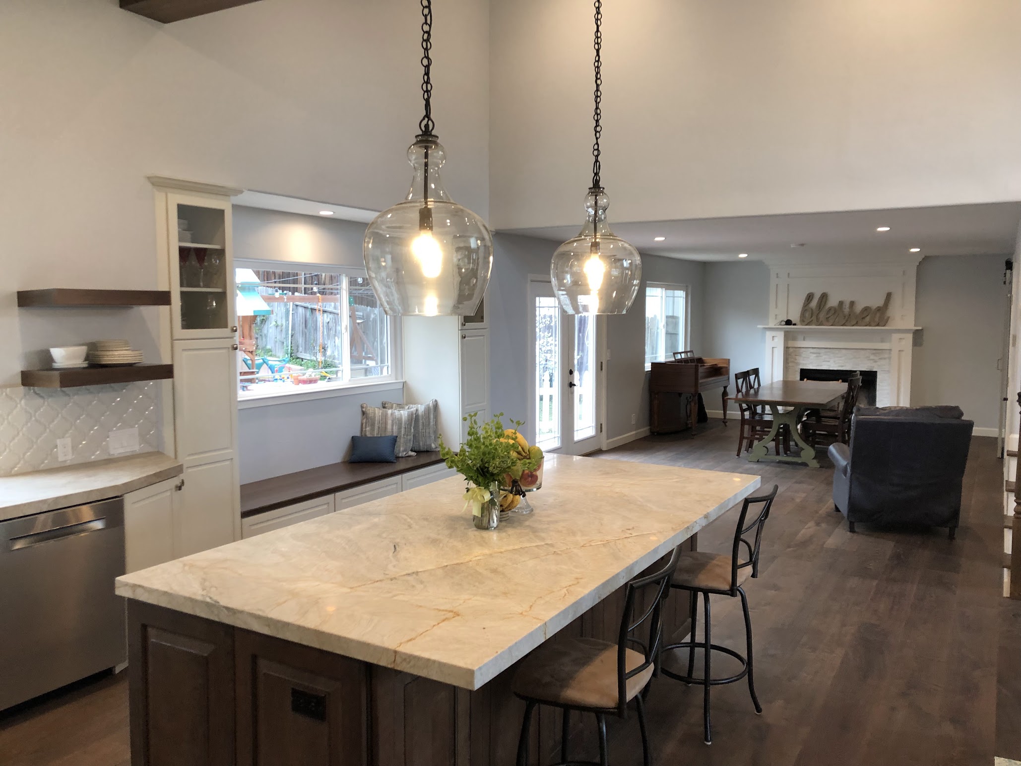 Open-concept kitchen and living, Gilroy