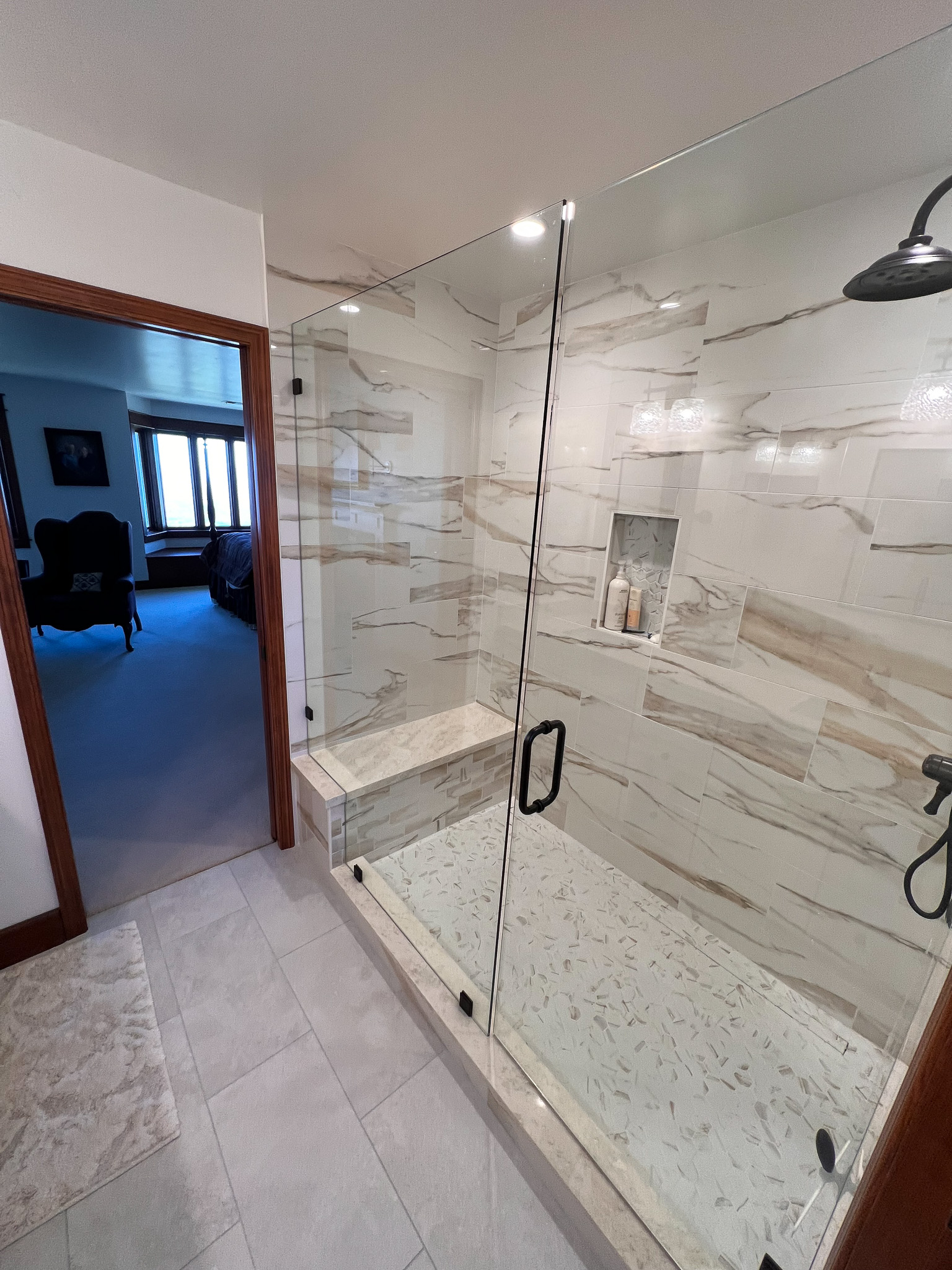 Marble spa shower, San Jose